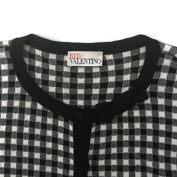 Red Valentino Black and White Cardigan Sweater - Picture 3 of 6